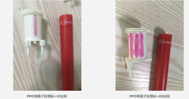 ppo材料香蕉视频黄下载机处理前后达因值对比-香蕉视频APP破解版